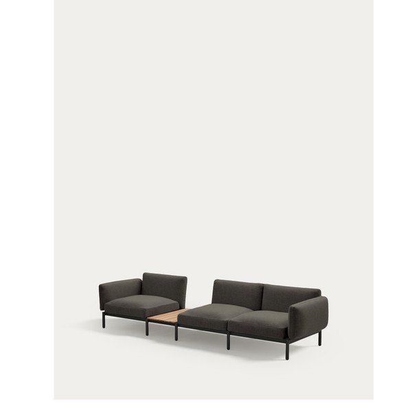 Tamsiai pilkos spalvos iš audinio sodo sofa Sorells – Kave Home-image-4
