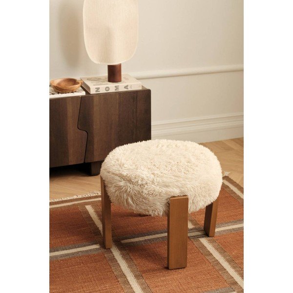 Smėlio spalvos iš audinio taburetė Mammut – Ellos Home-image-1