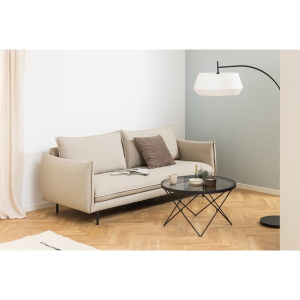Kavos staliukas juodos spalvos su stikliniu stalviršiu ø 80 cm Cuxton – Actona-image-3