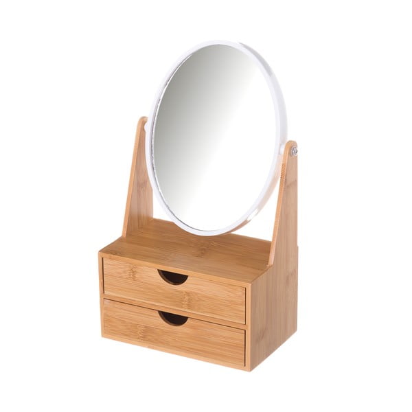 Dvigubas veidrodis su 2 stalčiais iš "Unimasa" bambuko