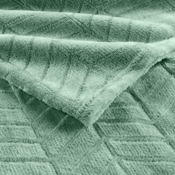 Šviesiai žalios spalvos iš mikroflanelės lovatiesė 180x220 cm Arya – douceur d'intérieur-image-3