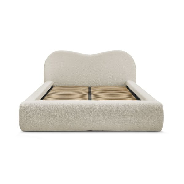 Dvigulė lova smėlio spalvos audiniu dengta su sandėliavimo vieta su lovos grotelėmis 140x190 cm Orlane – Bobochic Paris-image-4