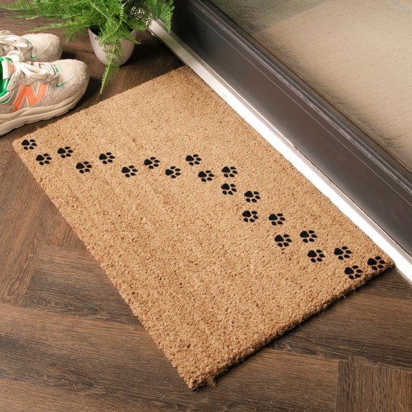 Iš kokoso pluošto grindų kilimėlis 40x60 cm Paw Prints – Artsy Doormats-image-1
