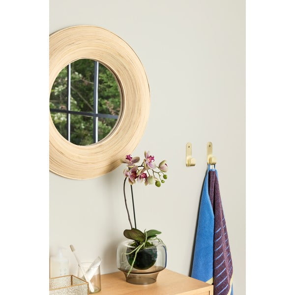 Sieninis veidrodis su bambukiniu rėmu ø 60 cm Blush – Hübsch-image-1