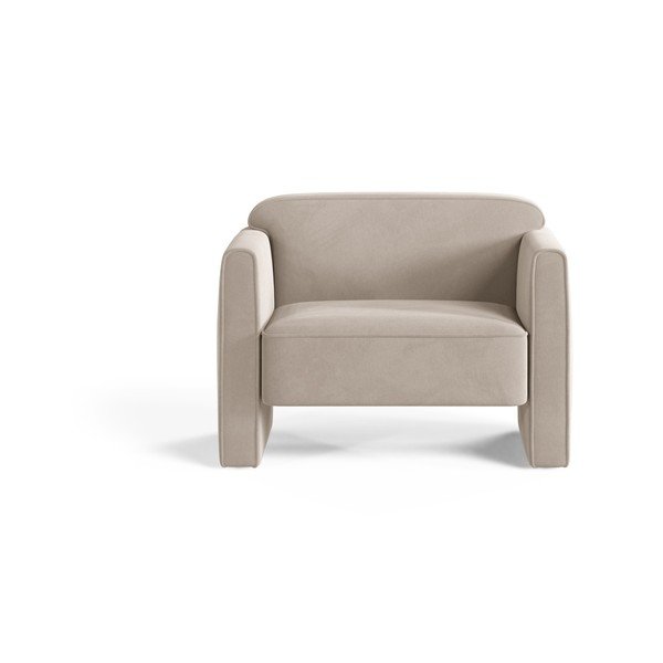 Smėlio spalvos iš velveto krėslas Abby – Micadoni -image-1