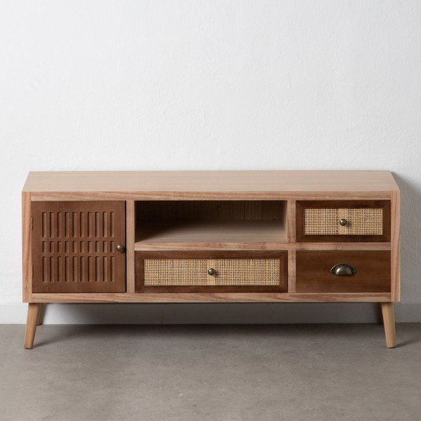 Iš paulovnijos masyvo TV spintelė natūralios spalvos 120x52 cm Sasha – Ixia-image-3
