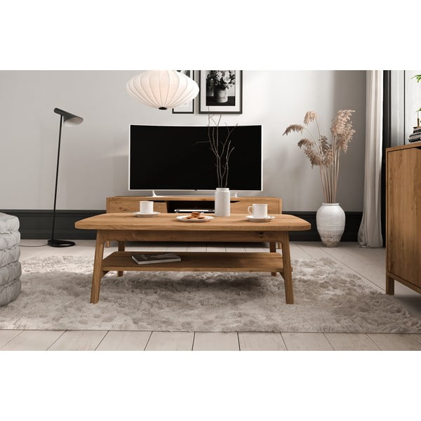 Kavos staliukas iš ąžuolo masyvo natūralios spalvos 70x110 cm Twig – The Beds-image-1