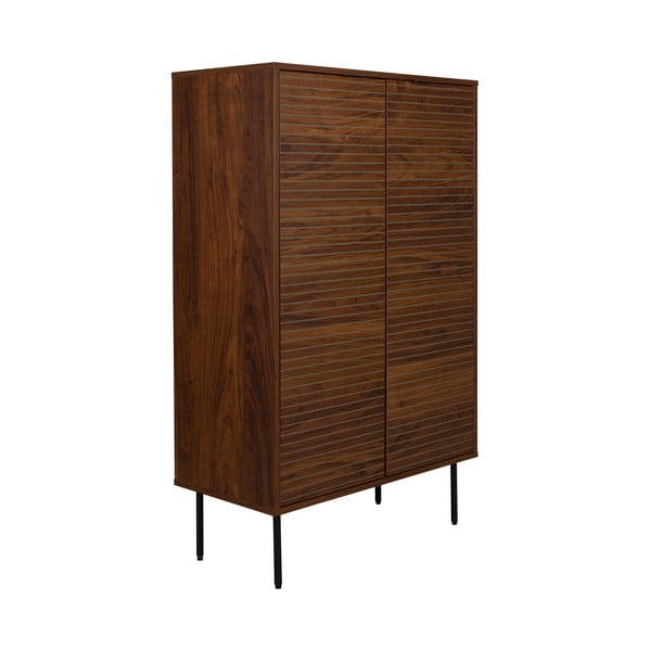 Rudos spalvos spintelė iš riešutmedžio 80x130x40 cm Stripes – White Label-image-2