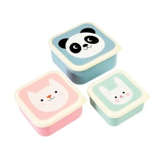 3 užkandžių dėžučių rinkinys Rex London Panda, Cat, Rabbit