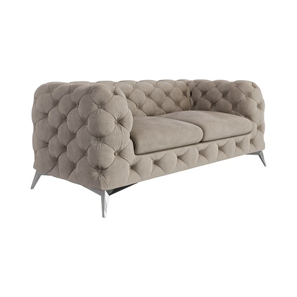 Pilkai smėlinės spalvos iš velveto sofa 185 cm Chelsea – Ropez-image-2