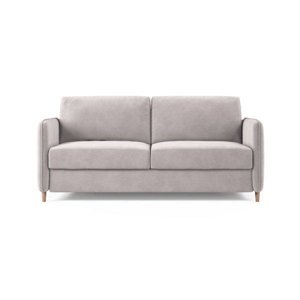 Šviesiai rožinės spalvos sofa miegojimui iš velveto 184 cm – Micadoni 