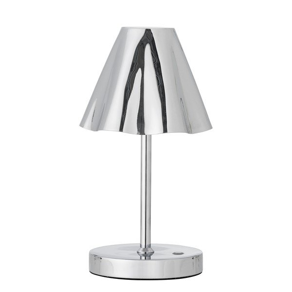 Sidabrinės spalvos stalinis šviestuvas LED (aukštis 28 cm) su metaliniu gaubtu Lianna – Bloomingville