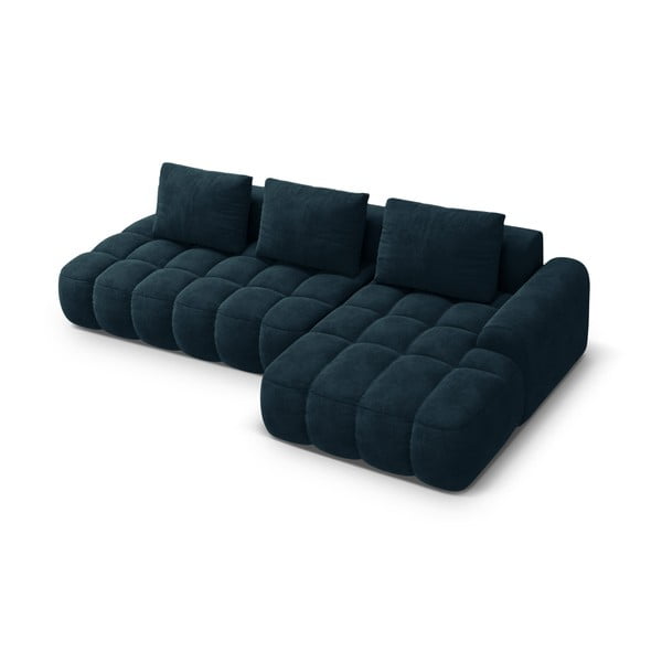 Smaragdinės spalvos iš velveto sulankstoma/su sandėliavimo vieta kampinė sofa (su dešiniuoju kampu/su gultu) Linz – Cosmopolitan Design-image-3