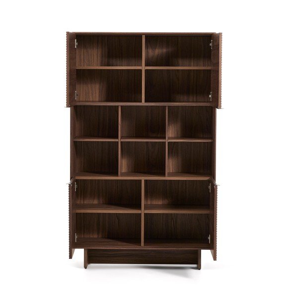 Tamsiai rudos spalvos spintelė iš riešutmedžio 100x163x40 cm Norlen – Kave Home-image-2