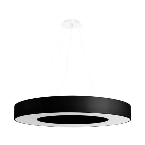 Kabantis šviestuvas juodos spalvos ø 70 cm su tekstiliniu gaubtu Galata Slim – Nice Lamps
