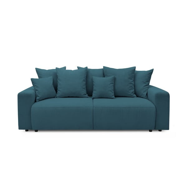 Mėlyna velvetinė sofa-lova Bobochic Paris Envy