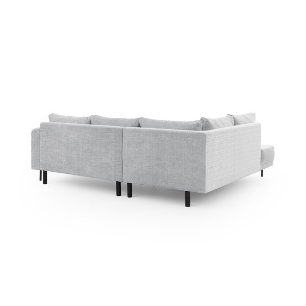 Šviesiai pilkos spalvos kampinė sofa iš šenilinio audinio (su kairiuoju kampu/„L“ formos) Mauris  – Ropez-image-3