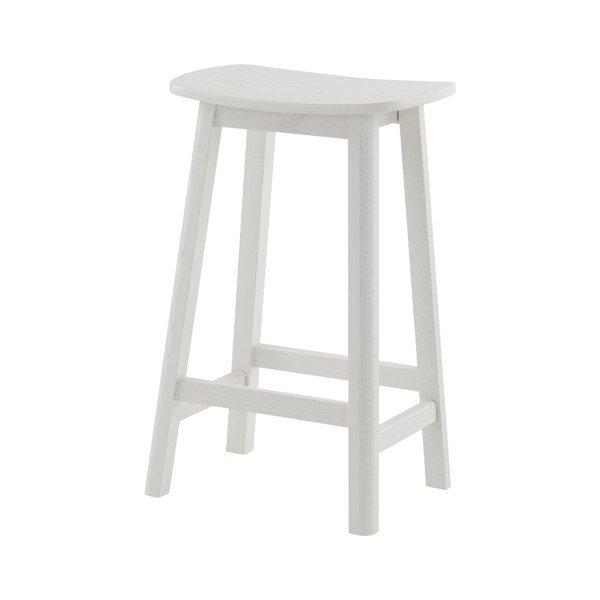 Baltos spalvos iš uosio masyvo baro taburetė (sėdynės aukštis 65 cm) Selene – Jotex-image-2
