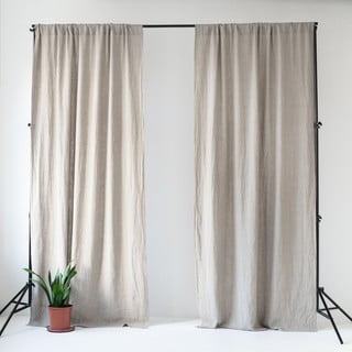 Smėlio spalvos lininė užuolaida su tuneliu Linen Tales Night Time, 275 x 140 cm