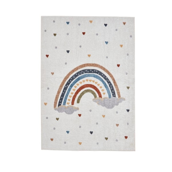 Vaikiškas kilimas kreminės spalvos 80x150 cm Vida Rainbow – Think Rugs