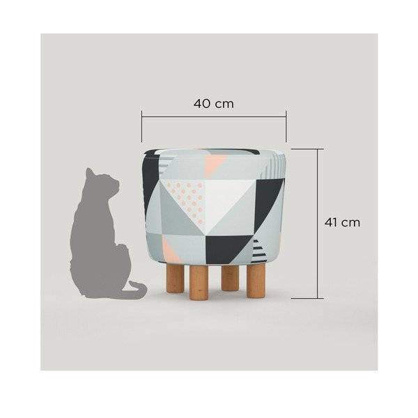 Taburetė su medinėmis kojelėmis "Cono Tepe", ⌀ 41 cm-image-1