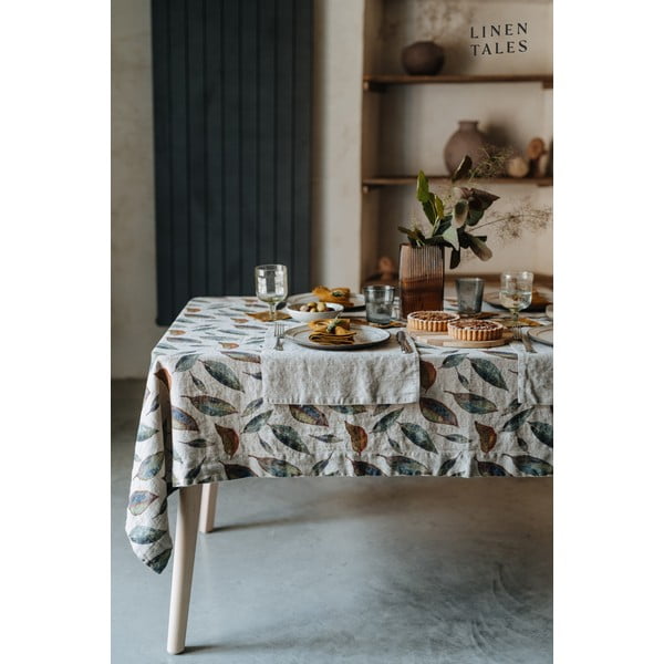 Iš lino staltiesė 350x350 cm Golden Fall – Linen Tales-image-2
