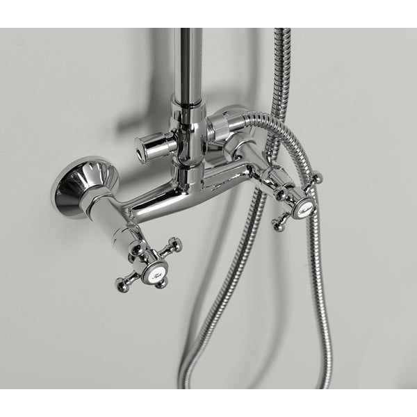 Iš žalvario dušo komplektas blizgios sidabrinės spalvos su dušo galvute/su rankiniu dušu 142 cm Antea – Sapho-image-3