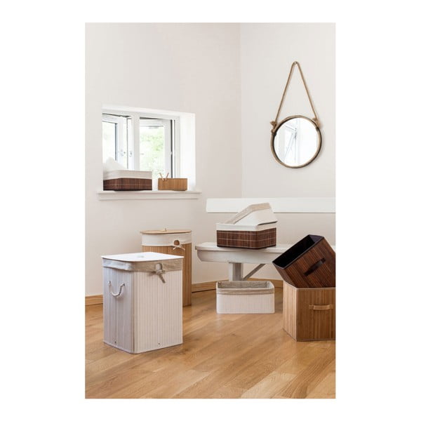 Iš medžio/iš tekstilės skalbinių krepšys 62 l Kankyo – Premier Housewares-image-1