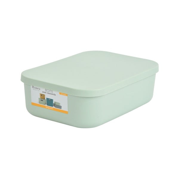 Iš plastiko daiktadėžė šviesiai žalios spalvos su dangčiu 24x18x8 cm – Homéa-image-2