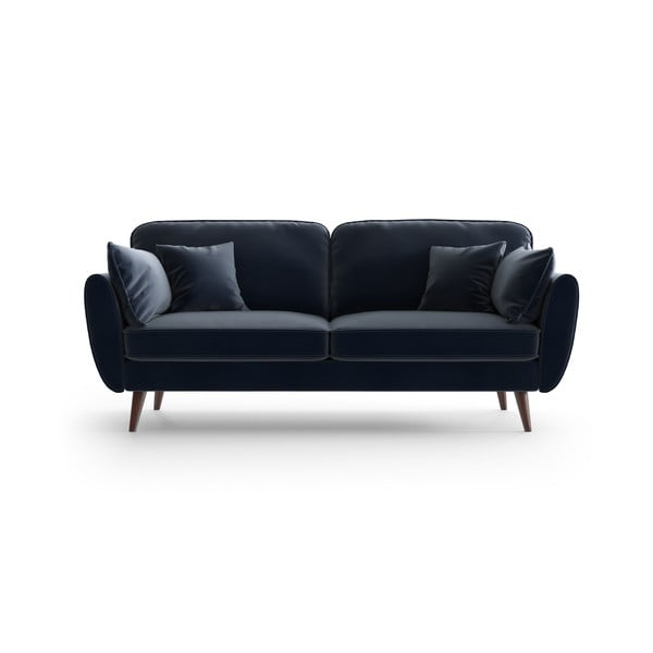 Tamsiai mėlyna aksominė sofa My Pop Design Auteuil