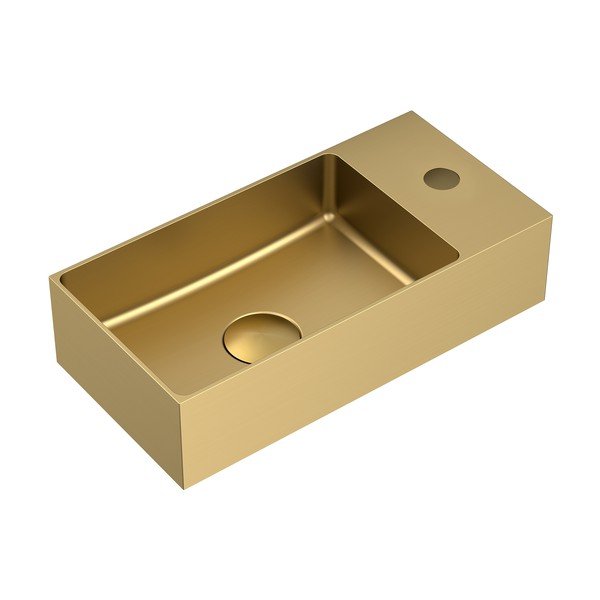 Iš nerūdijančio plieno maža kriauklė auksinės spalvos 36,5x18 cm Aurum – Sapho