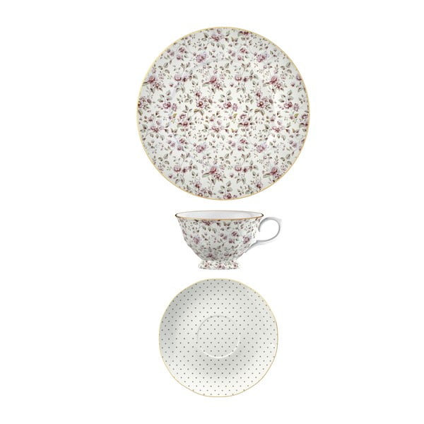 Porcelianinis puodelis su lėkšte ir desertinė lėkštė "Creative Tops Ditsy Floral