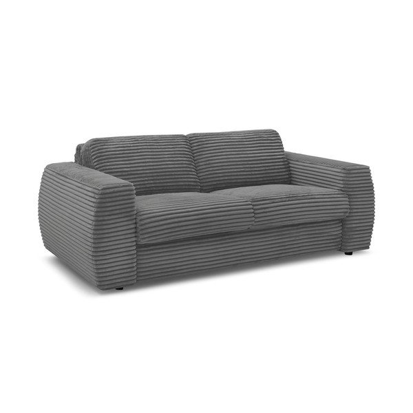 Tamsiai pilkos spalvos sofa miegojimui/sulankstoma iš kordinio velveto 220 cm Hugo – Bobochic Paris-image-2