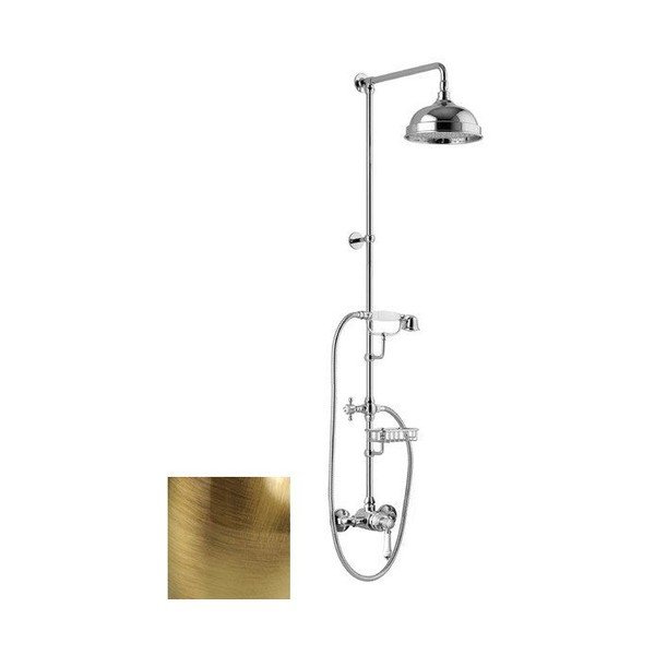 Iš žalvario dušo komplektas bronzinės spalvos su baterija su dušo galvute/su rankiniu dušu 129 cm Vienna – Sapho