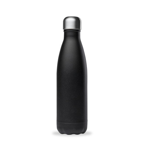 Juodas nerūdijančio plieno kelioninis butelis 500 ml Matt - Qwetch-image-2