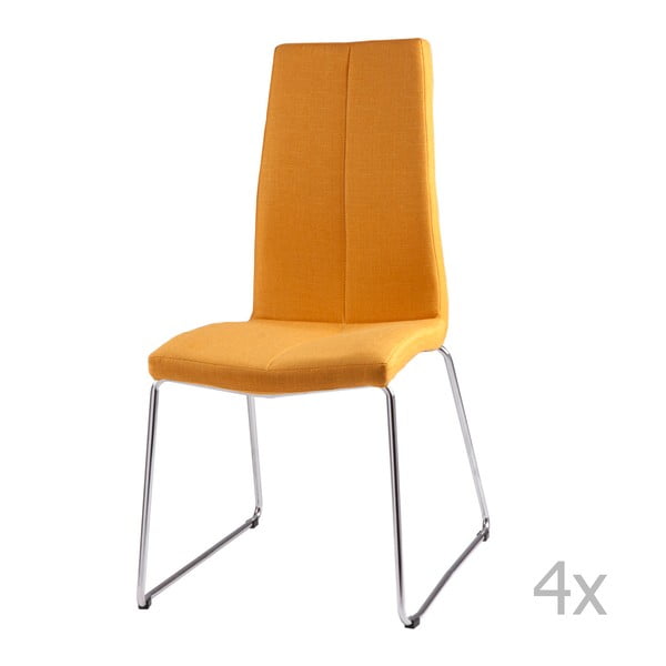 4 geltonų valgomojo kėdžių rinkinys "Aora