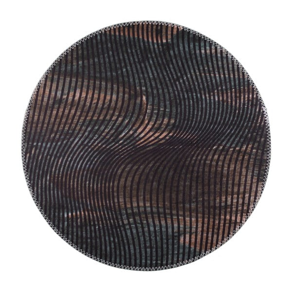 Skalbiamas apvalios formos kilimas juodos spalvos ø 100 cm – Vitaus