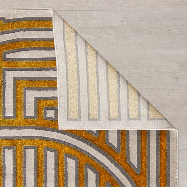 Aukso spalvos kilimas 170x116 cm Eris Gatsby - Flair Rugs-image-4