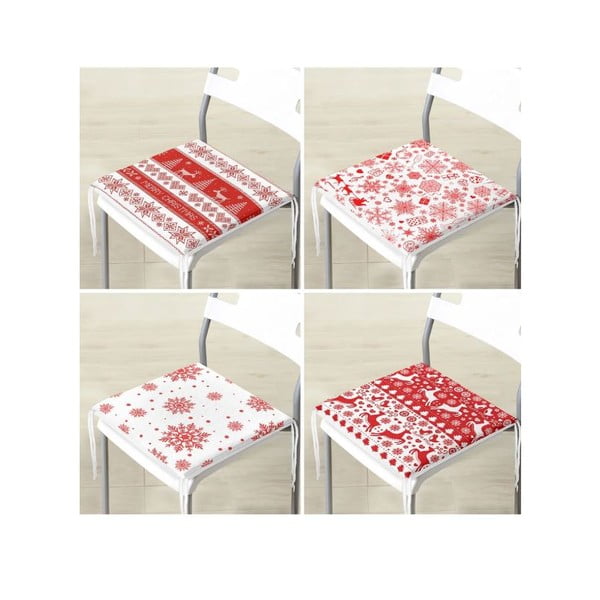 Sėdynės pagalvėlės 4 vnt. su Kalėdų motyvu 40x40 cm Snowflakes – Mila Home-image-4