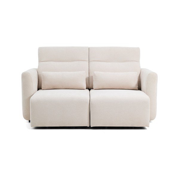Smėlio spalvos reguliuojama sofa iš šenilinio audinio su gultu 180 cm Lares – Kave Home-image-2