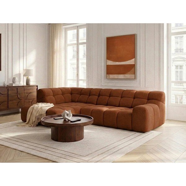 Oranžinės spalvos sulankstoma/ar elektrisko sēdekļa regulēšanu kampinė sofa (su kairiuoju kampu/„L“ formos) Andre – Bobochic Paris-image-4