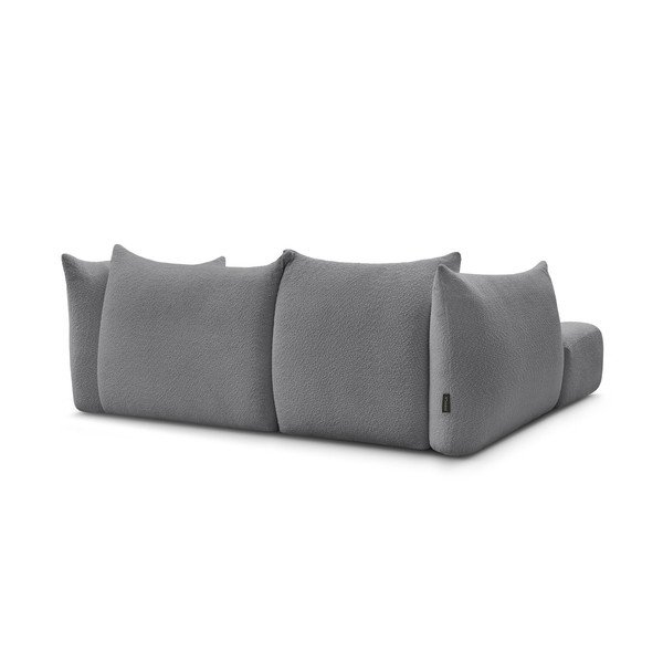 Pilkos spalvos kampinė sofa iš boucle (su kairiuoju kampu/su gultu) Azra – Bobochic Paris-image-4