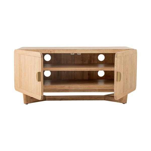 Iš kaučiukmedžio masyvo šoninė spintelė natūralios spalvos 120x55x45 cm Serrone – Bloomingville-image-2