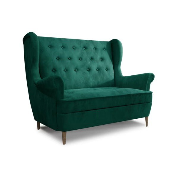 Tamsiai žalios spalvos iš velveto sofa 150 cm Aros – ELTAP