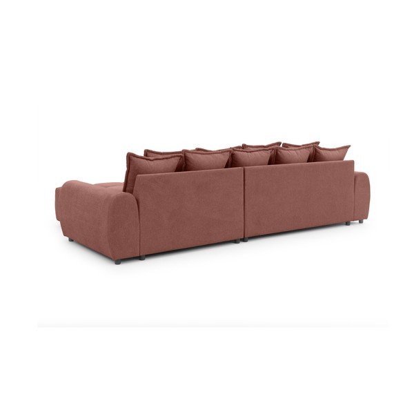 Terakotos spalvos kampinė sofa (su dešiniuoju kampu/su gultu) Albane  – Ropez-image-4