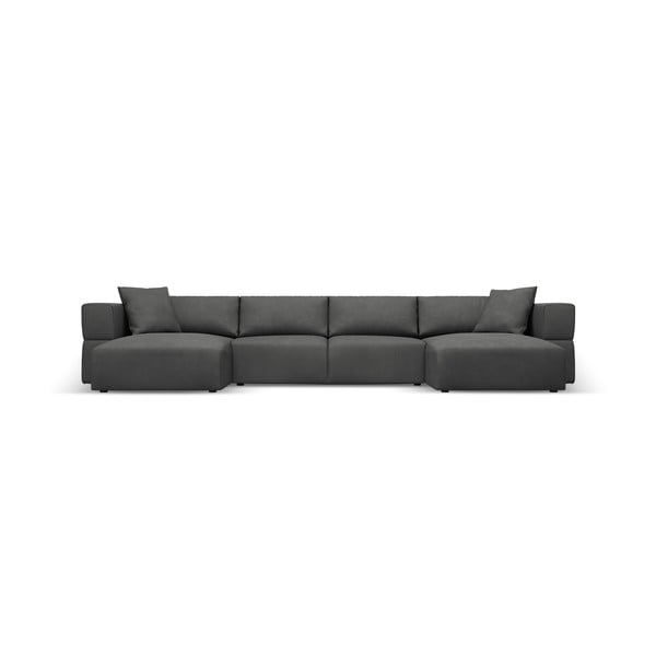 Kampinė sofa tamsiai pilkos spalvos („U“ formos) Esther – Milo Casa