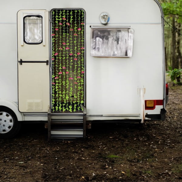 Raudonos spalvos/žalios spalvos užuolaida durims 90x190 cm Roses – Maximex-image-1