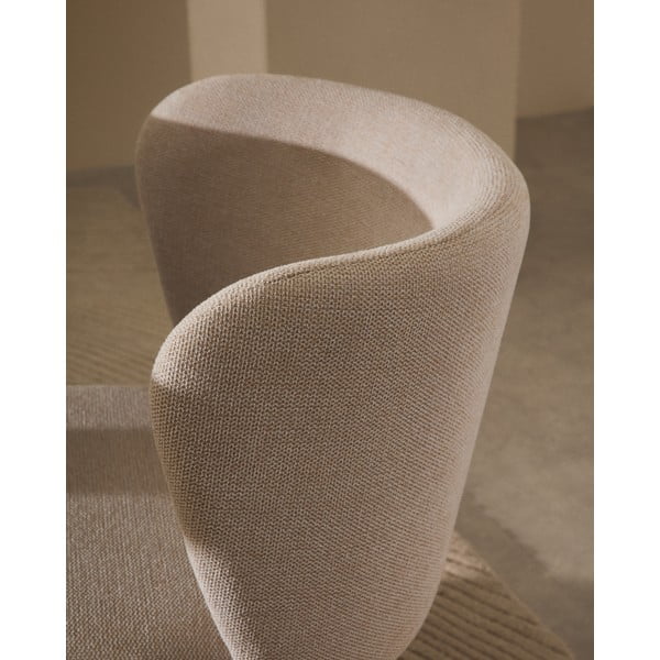 Smėlio spalvos iš audinio valgomojo kėdė Ciselia – Kave Home-image-2