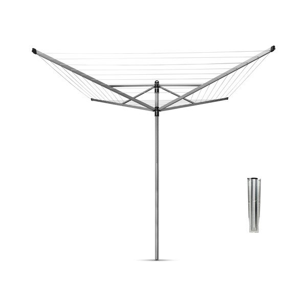 Sidabrinės spalvos sodo skalbinių džiovykla 60 m Lift-O-Matic – Brabantia-image-1