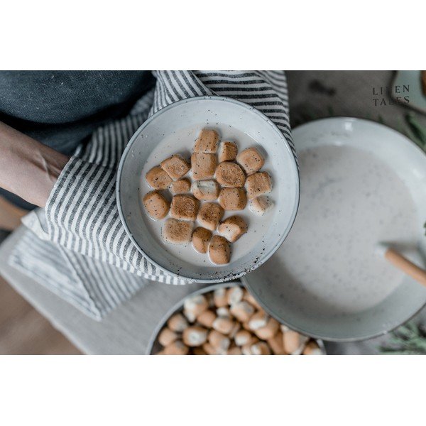 Iš lino virtuvės rankšluostis 45x65 cm Thin Black Stripes – Linen Tales-image-3